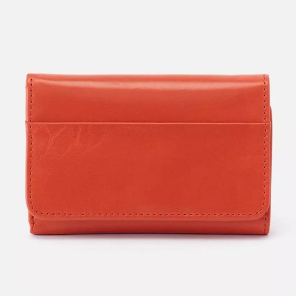 NWT New Hobo JILL Trifold Wallet Zinnia Leather Retired Rare
